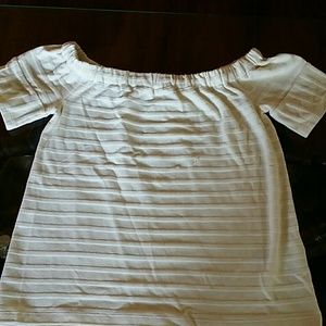 Madewell  Cream Cotton XXS Off Shoulder Top nwt